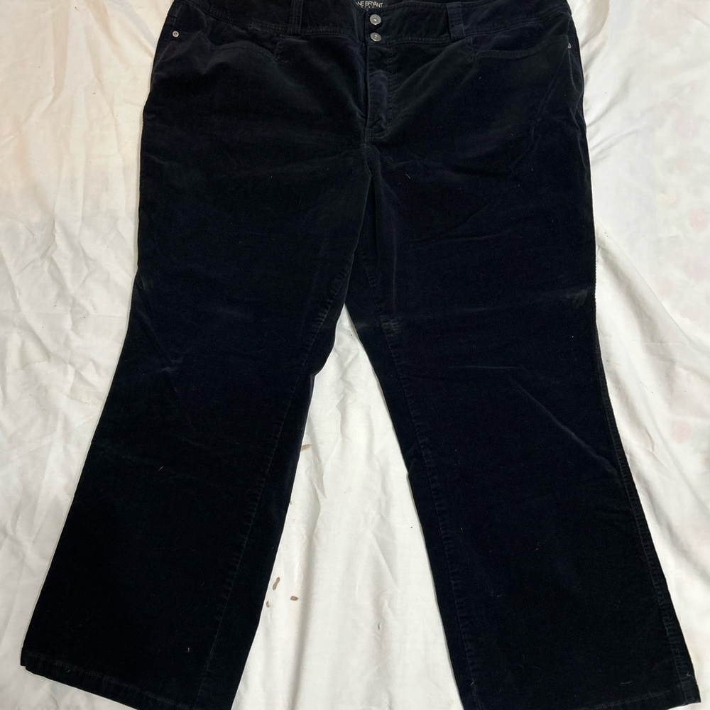 Lane Bryant Black Flare Four Pocket Corduroy Jeans/Pants Size 26 Petite